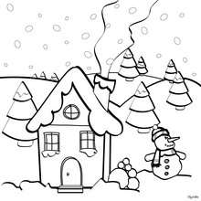 220x220 Snow Covered House Coloring Pages