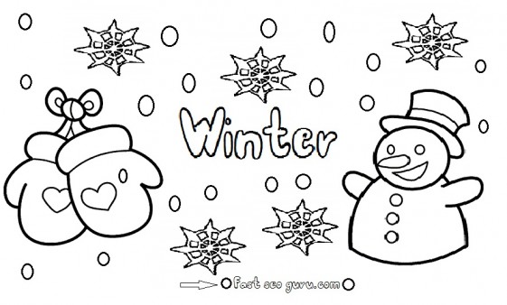 561x338 Printable Winter Snowman Coloring Pages