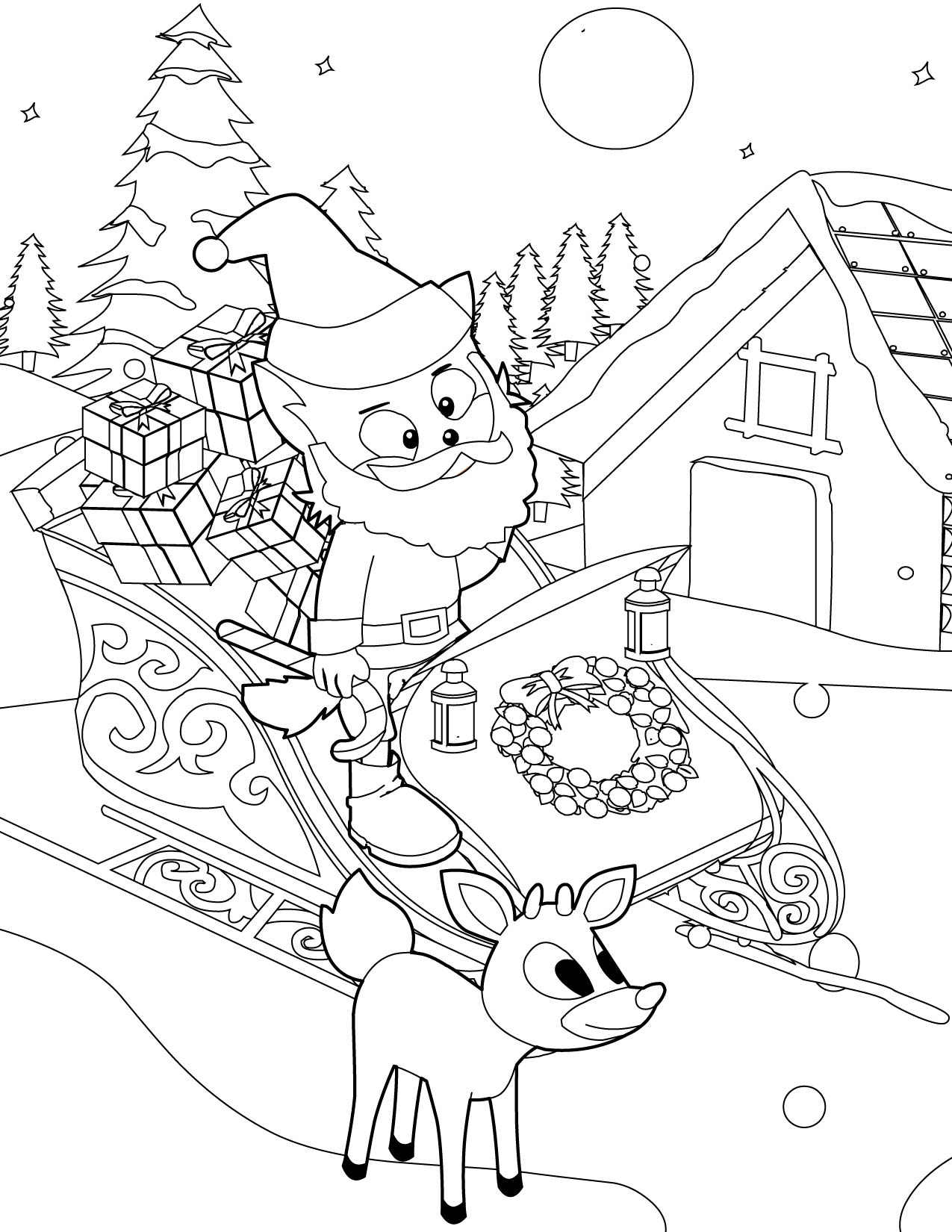 1275x1650 Santa Coloring Page