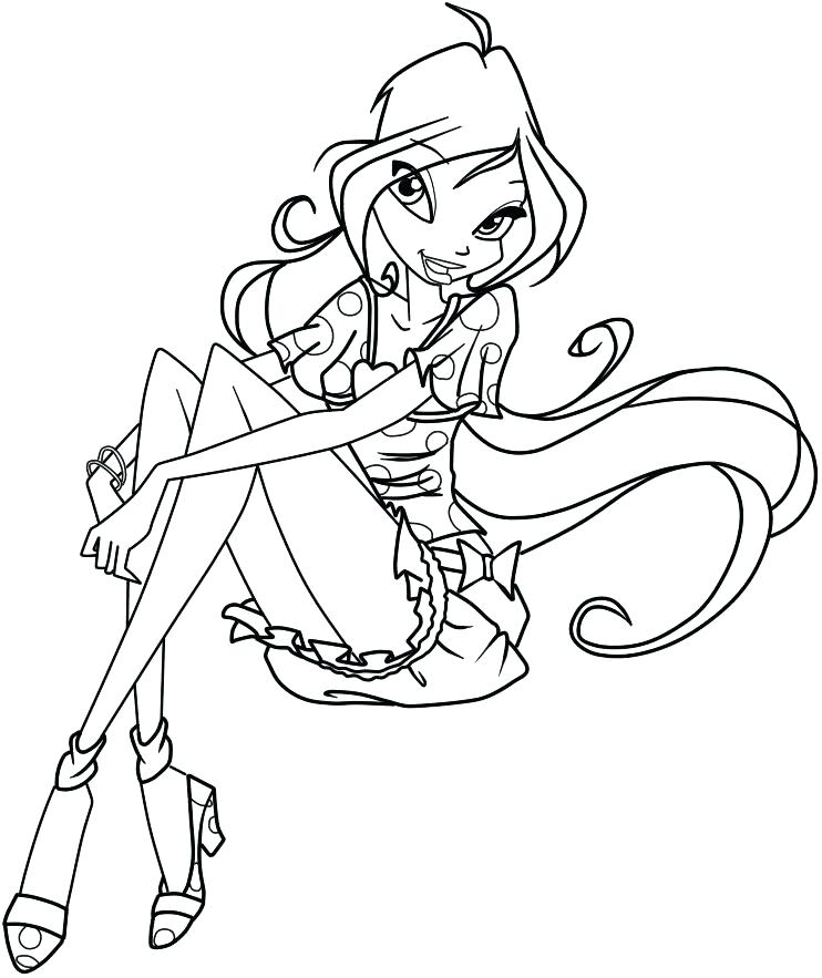 742x883 Winx Club Dark Bloom Coloring Pages Flora