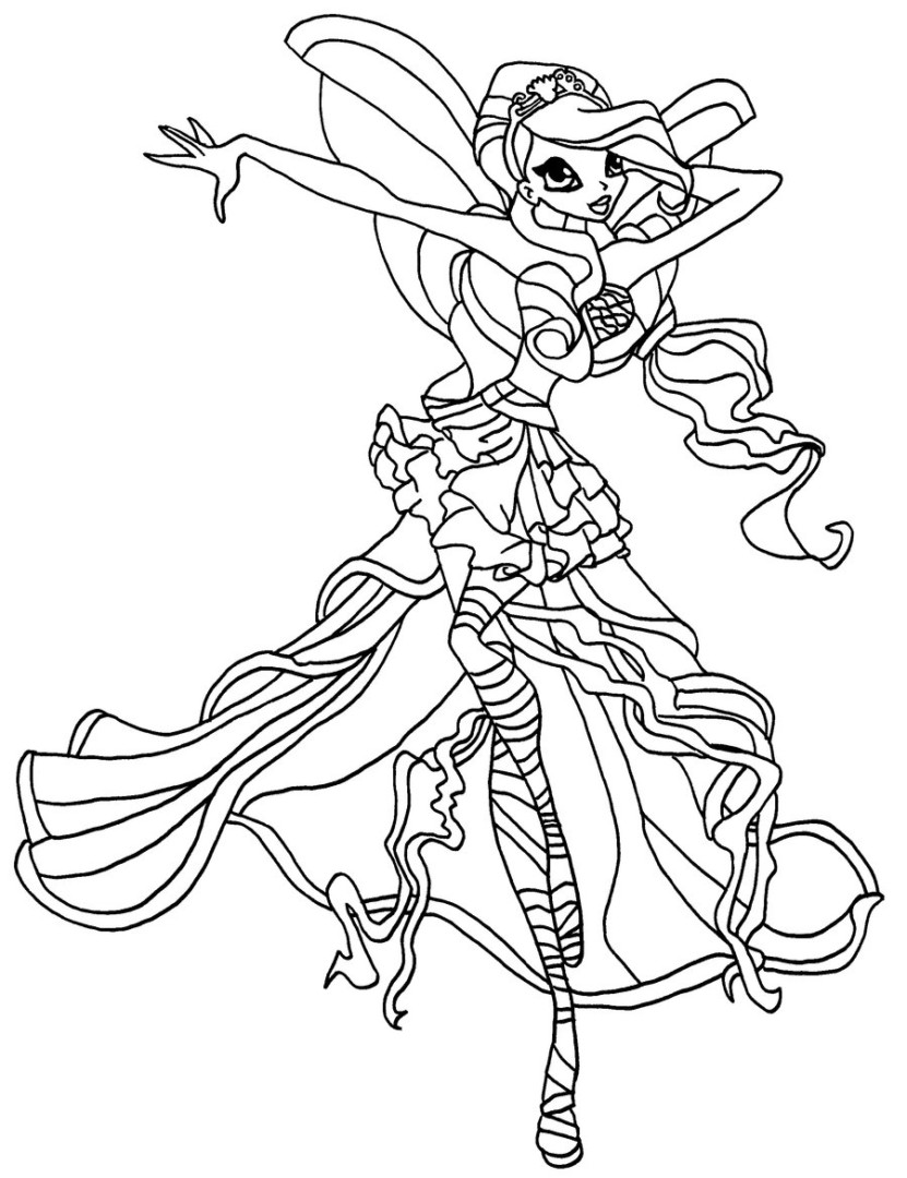 831x1080 Winx Club Sirenix Bloom Coloring Page Free Printable Pages