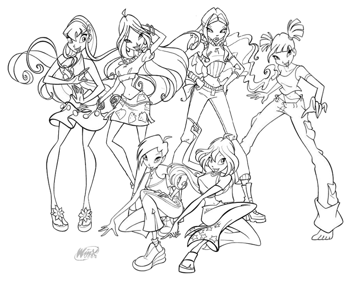 725x579 Winx Club Coloring Page