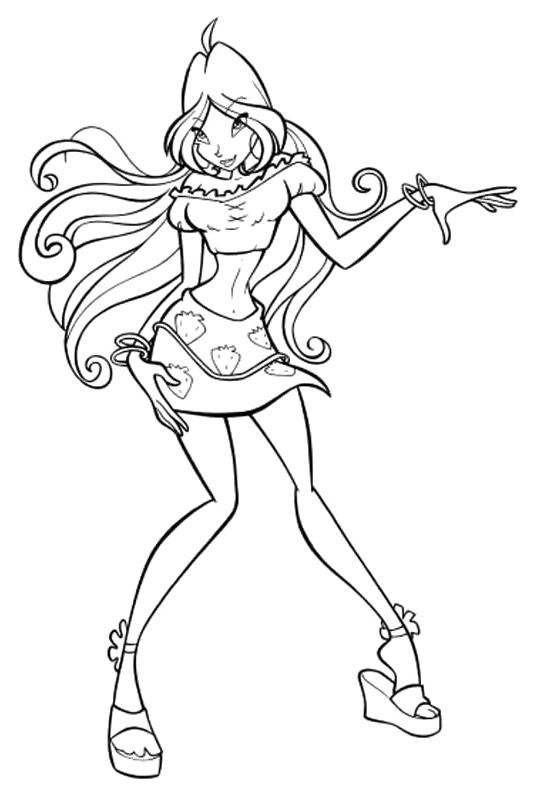 550x800 Winx Club Coloring Pages Flora Coloring Book Pages