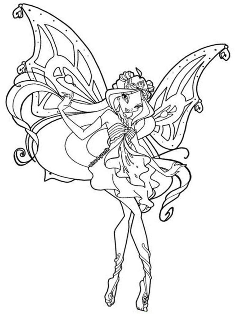 768x1024 Winx Club Coloring Pages For Girls Color Fairies Angels Throughout