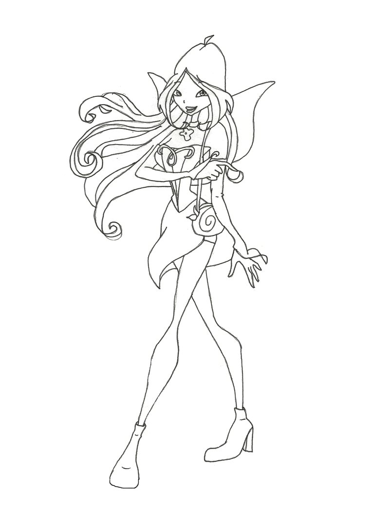 764x1046 Winx Club Flora Coloring Pages Gallery Coloring For Kids