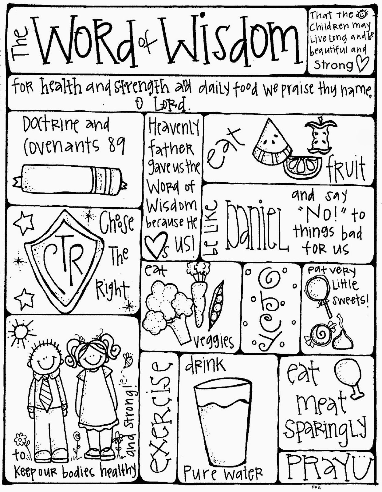 1243x1600 Lds Primary Coloring Pages Word Of Wisdom Coloring Page