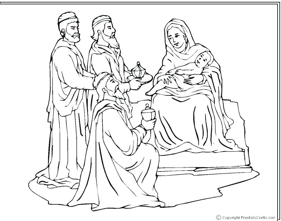 908x715 Wise Men Coloring Pages At The Nativity Coloring Page Coloring