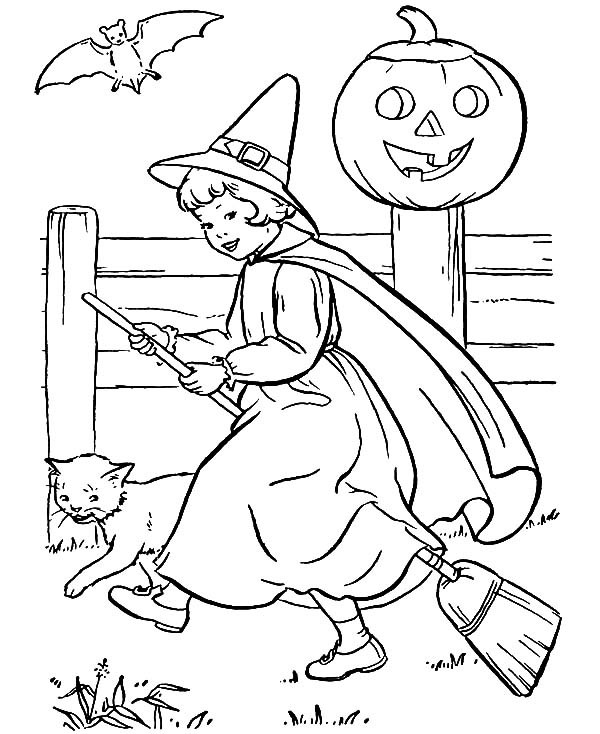 600x734 Cute Little Witch Coloring Pages Best Place To Color