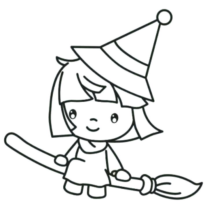 730x726 Witches Coloring Pages Happy Witch Rides Broom Cute Witch