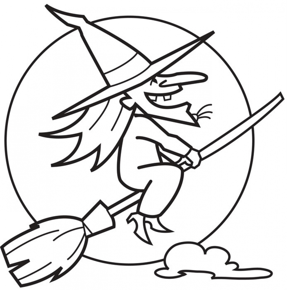 950x960 Witch Coloring Pages