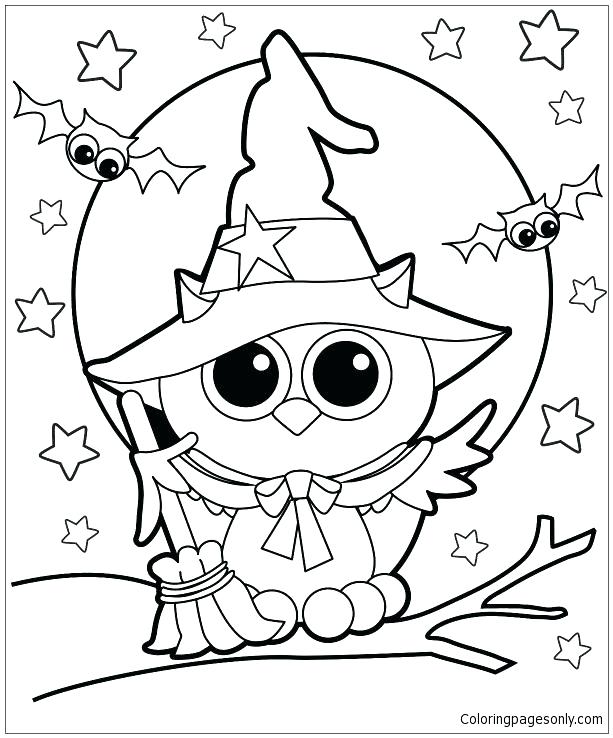 613x738 Coloring Witch Coloring Pages Witches Owl Page Printable Free