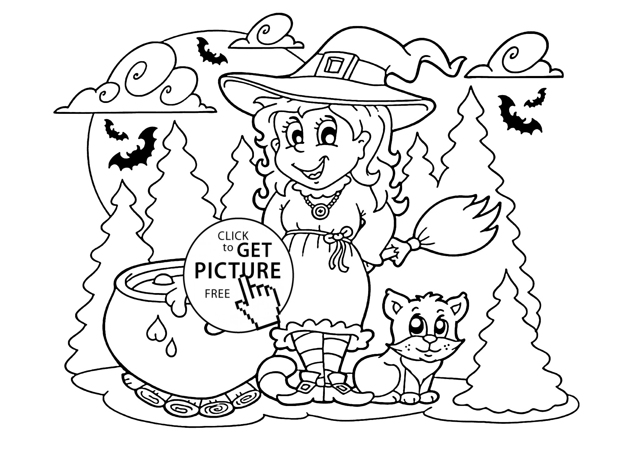 2079x1483 Incredible Halloween Witches Coloring Pages Printable