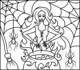 256x226 Witch Coloring Page Printables Apps For Kids
