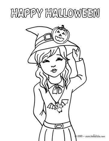 363x470 Witch's Hat Coloring Pages