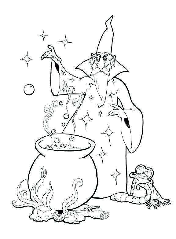 576x782 Wizard Coloring Page Coloring Page The Magician Printable Wizard