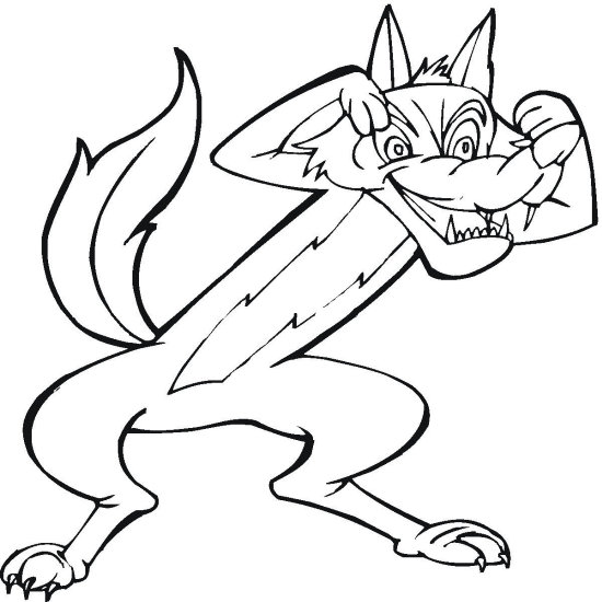 550x550 Cartoon Wolf Coloring Pages