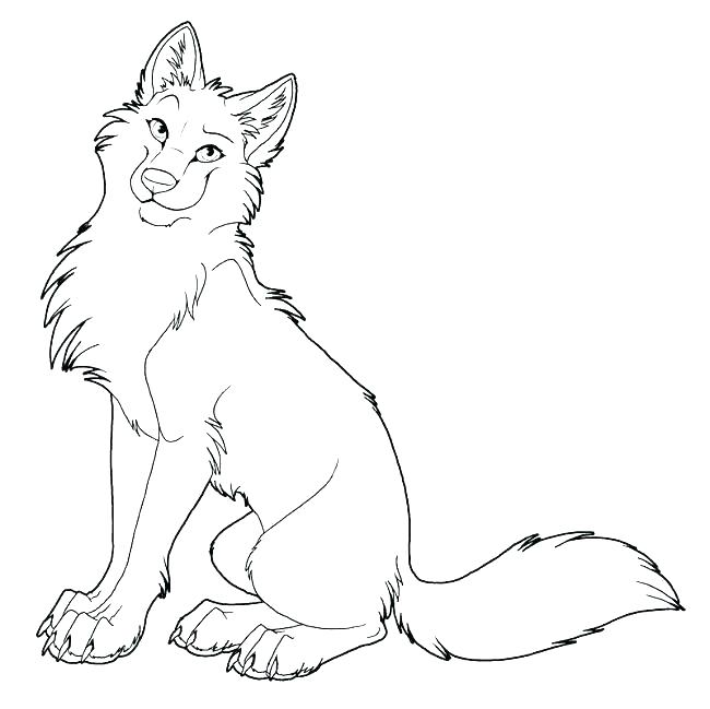 650x649 Wolf Coloring Page