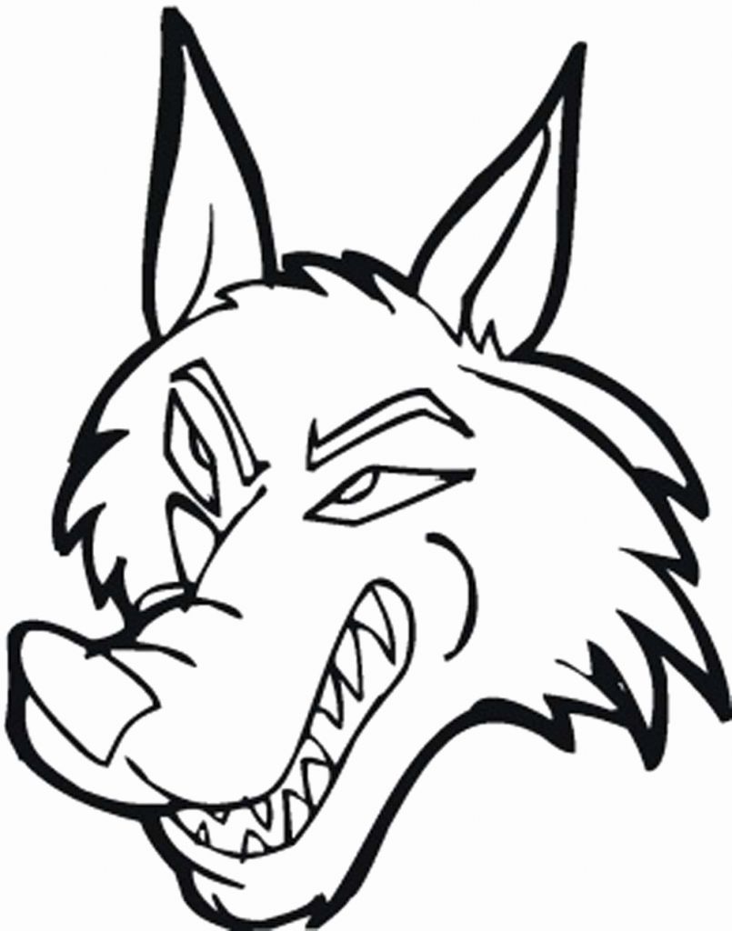 805x1024 Wolf Face Coloring Pages