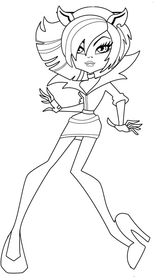 650x1164 Clawdeen Wolf Girl Coloring Page Adult Coloring Pages
