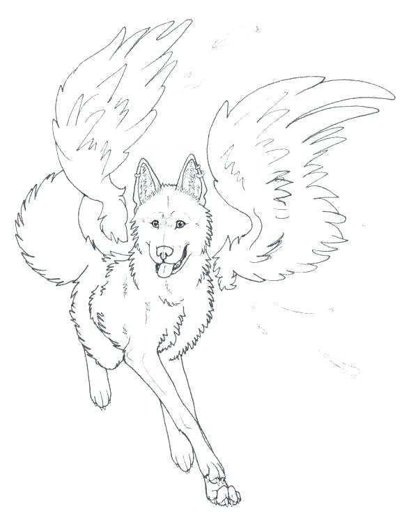 580x753 Howling Wolf Coloring Pages Anime Wolf Coloring Pages Wolves