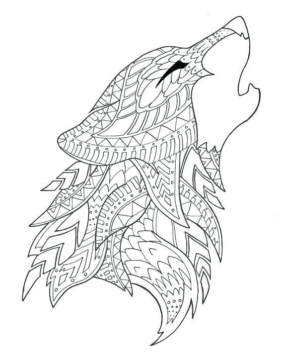 570x722 Howling Wolf Coloring Pages Wolf Coloring Pages Free Free Coloring