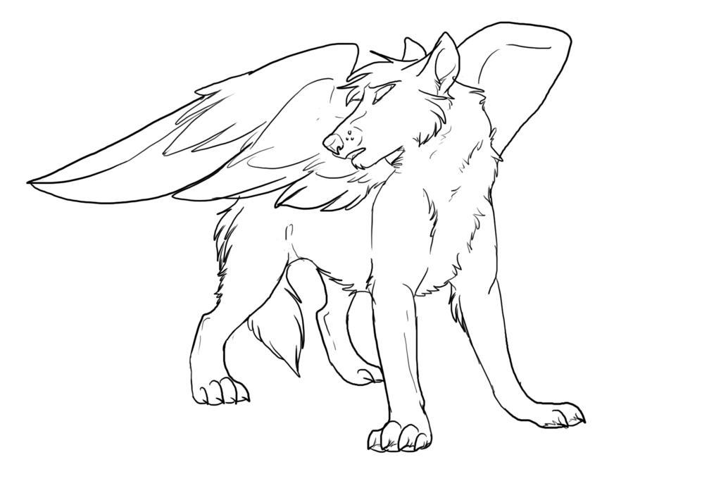 1024x683 Winged Wolf Coloring Pages