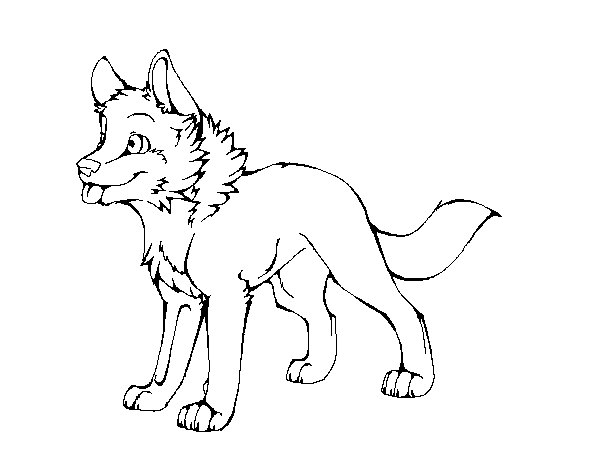 592x473 Wolf Pup Lineart