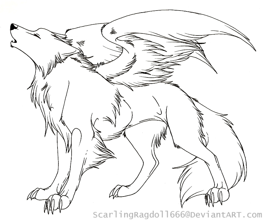 Anime Wolf Wings Coloring Pages Coloring Pages