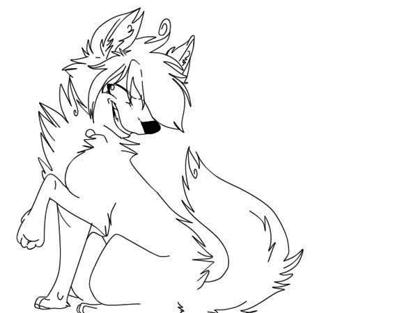 600x450 Funny Wolf Coloring Page