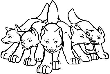379x254 Wolves From Wolf's Rain Coloring Pages