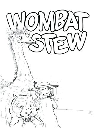 318x430 Wombat Coloring Page Dingo And Wombat In A Pot Coloring Page