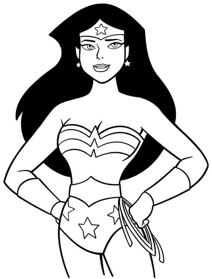 702x921 Wonder Woman Is Happy Free Coloring Page Kids, Movies