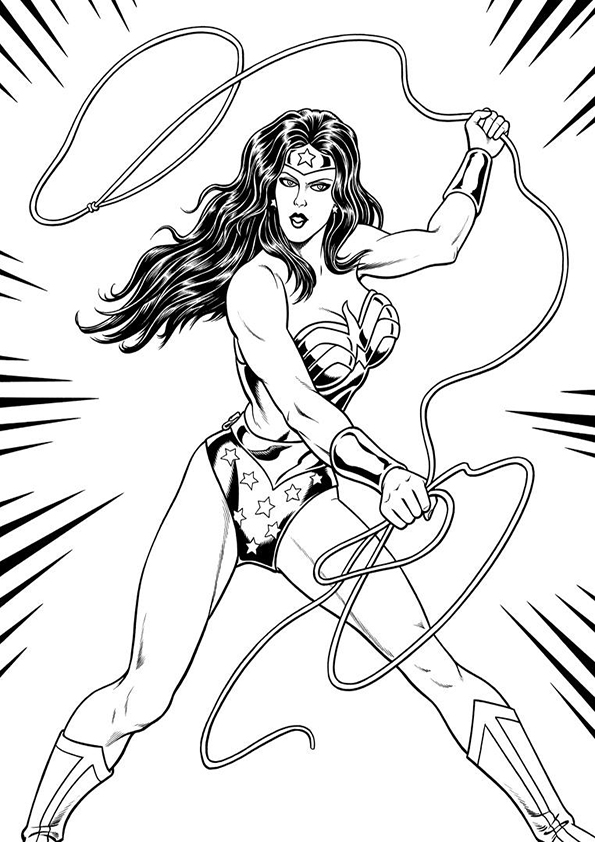 595x842 Wonder Woman Coloring Pages For Adults