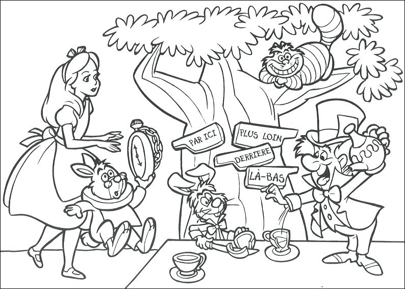 794x567 Alice In Wonderland Coloring Pages For Adults Alice In Wonderland