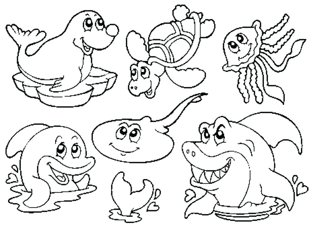 1024x733 Printable List Of Ocean Animals Kids Coloring Woodland Animals