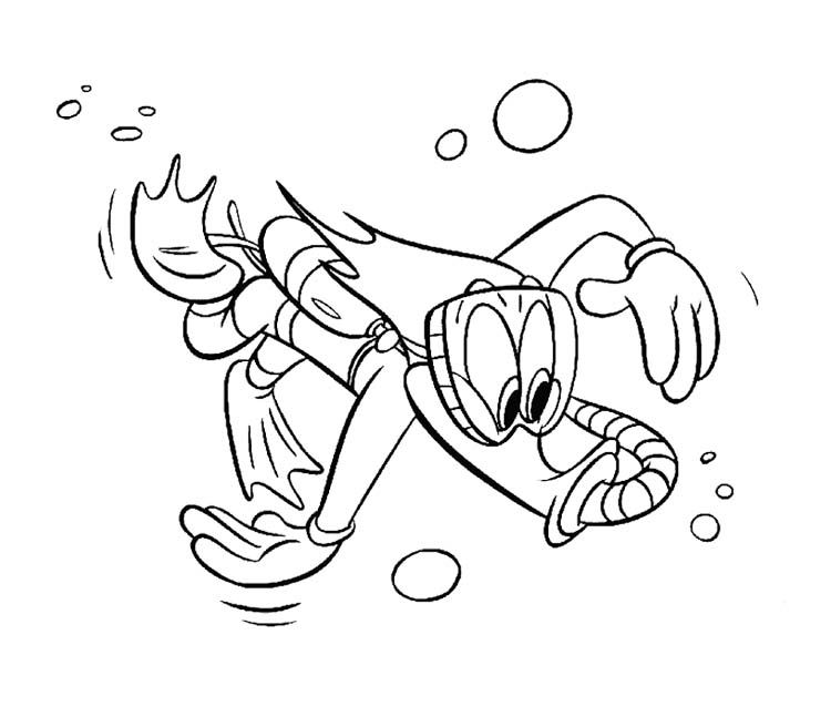 750x656 Woody Woodpecker Dive Coloring Page Woody Woodpecker Coloring
