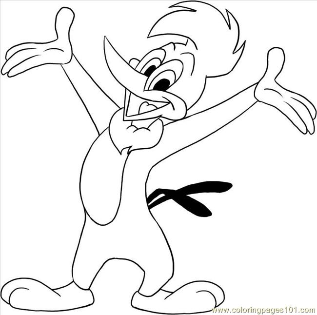 650x646 Woody Woodpecker Step Coloring Page