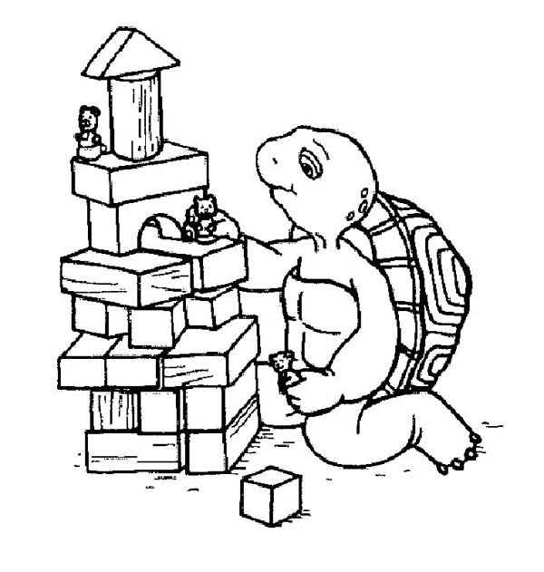 600x631 Franklin The Turtle Pile Up Wood Block Coloring Pages Batch Coloring