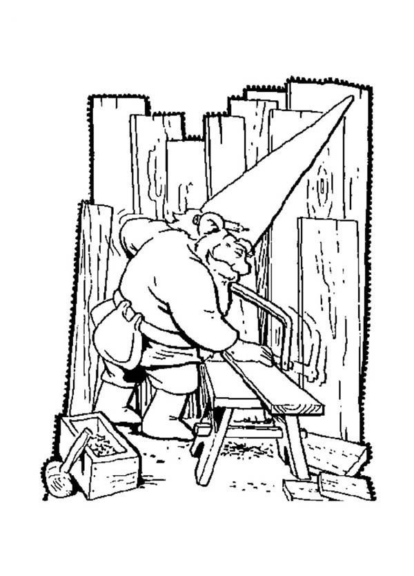 600x834 David The Gnome, David The Gnome Saw Up Piece Of Wood Coloring