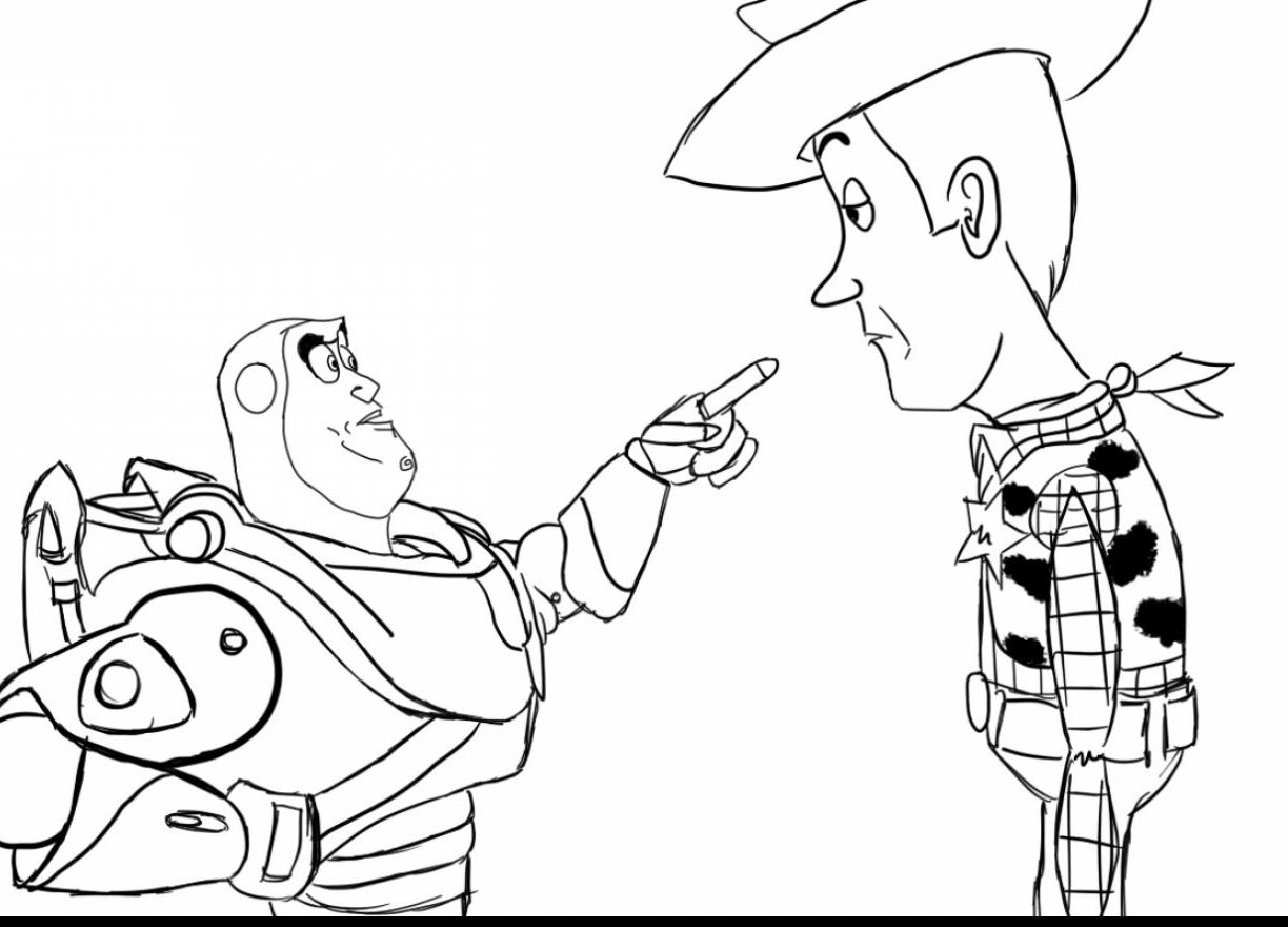 1224x880 Pictures Buzz Lightyear And Woody Coloring Pages Free Printable