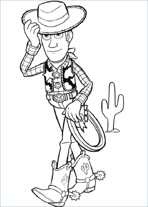 600x840 Woody Happy Birthday Toy Story Coloring Page