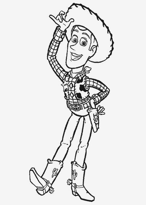 600x840 Woddy The Funny Cowboy In Toy Story Coloring Page