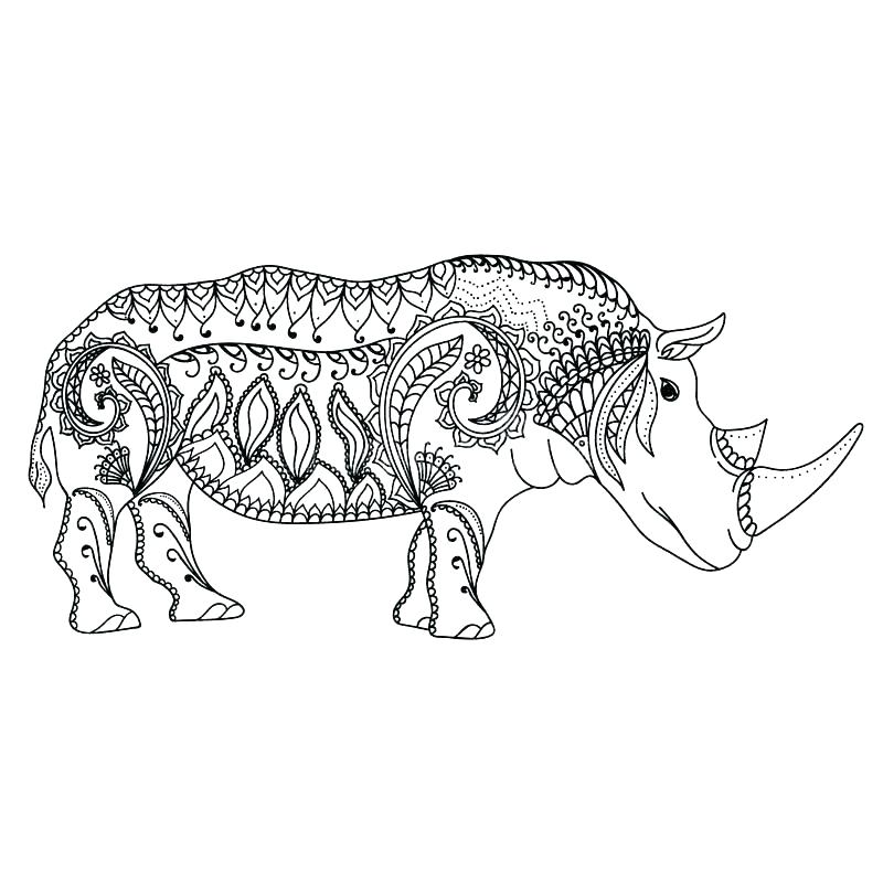 800x800 Rhino Coloring Page