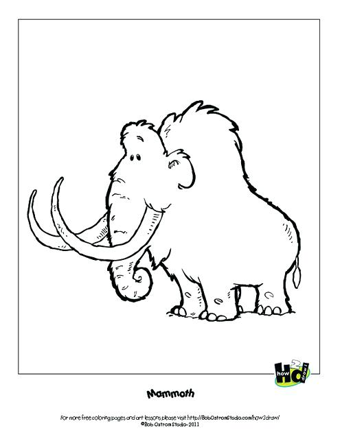 495x640 Wooly Mammoth Coloring Page Blacknd White Happy Mammoth Over