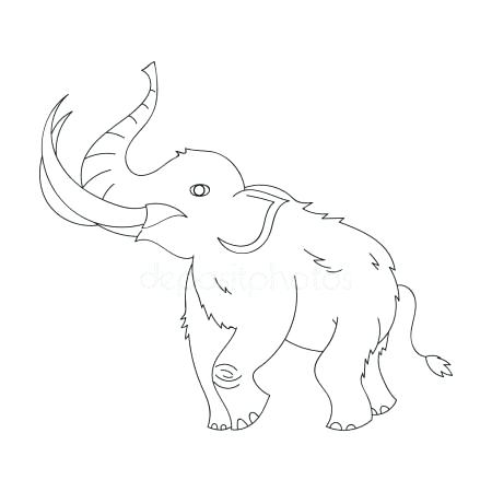 450x450 Wooly Mammoth Coloring Page