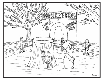 350x271 Groundhog Day Coloring Pages, Word Search And Cut Paste Prediction