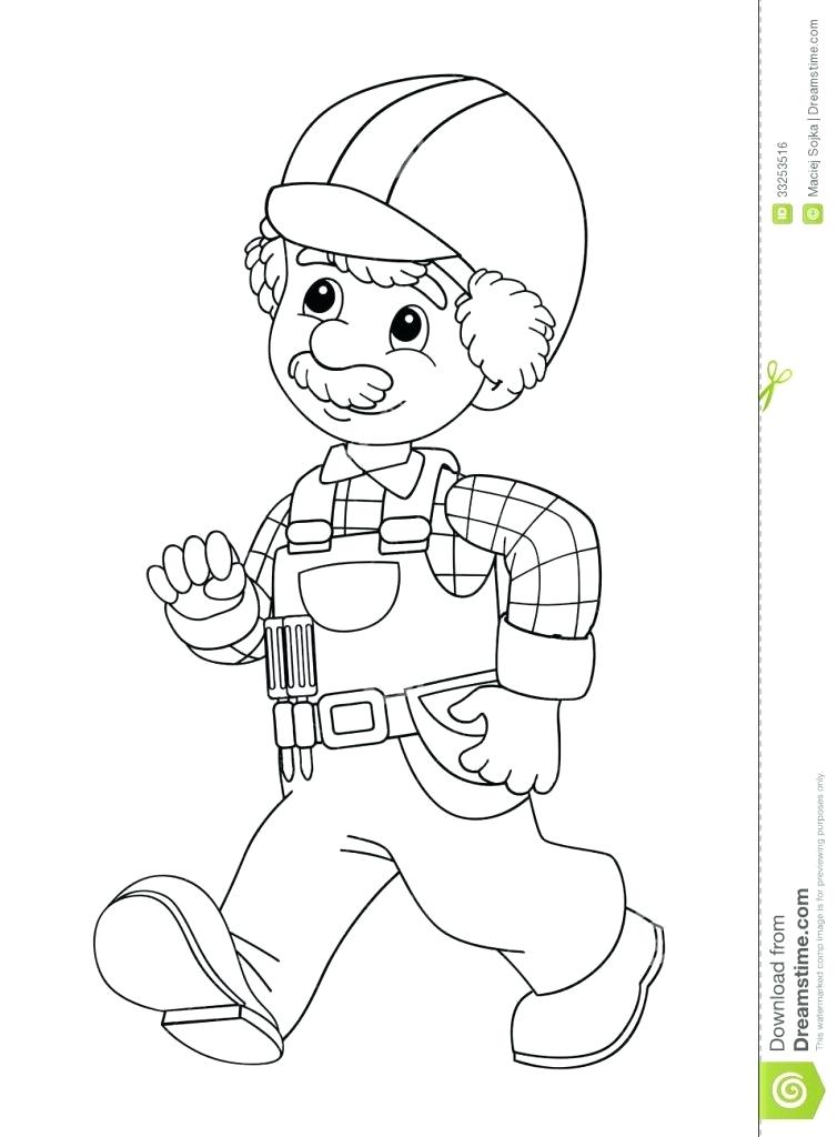 754x1024 Construction Worker Coloring Sheets Pages To Print Free Printable
