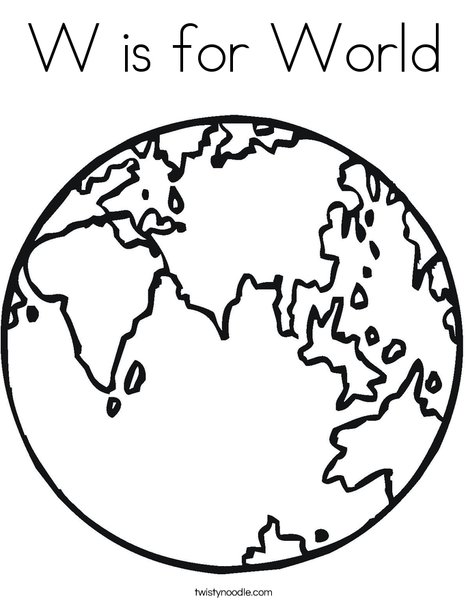 468x605 W Is For World Coloring Page