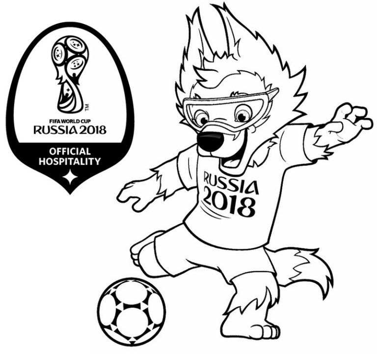 768x721 Zabivaka Mascot World Cup Russia Coloring Page Best Fifa
