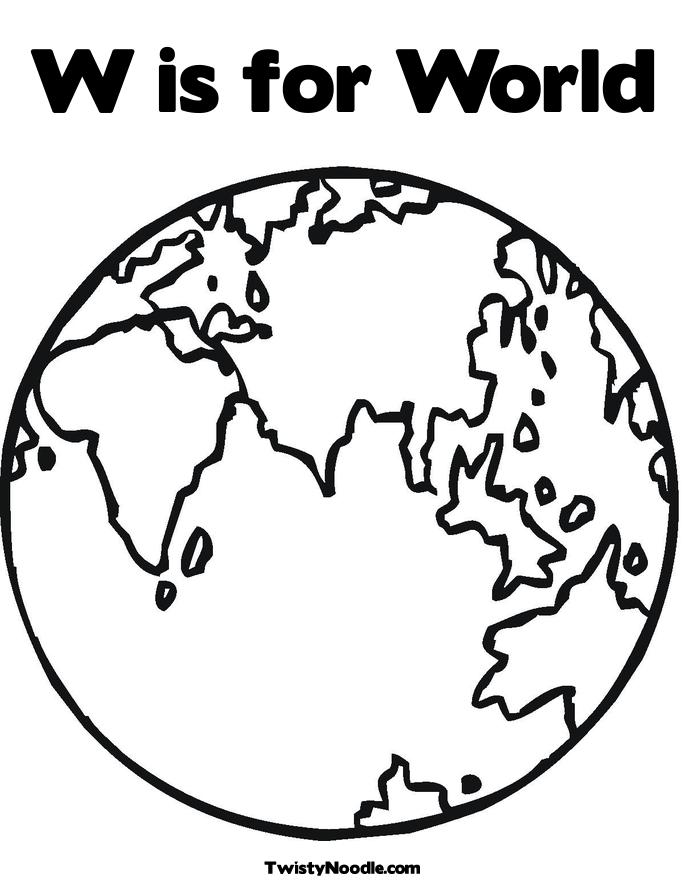 685x886 World Globe Coloring Page